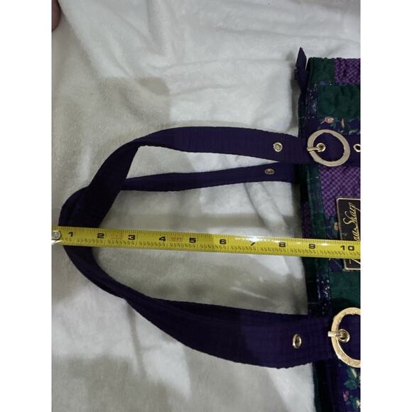 Donna Sharp Quilted Floral Patchwork Purple And Green Large Bag And Wallet - Picture 13 of 14